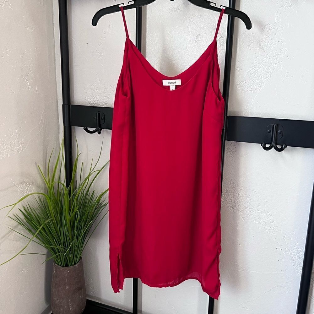 Meraki slip dress red size medium
